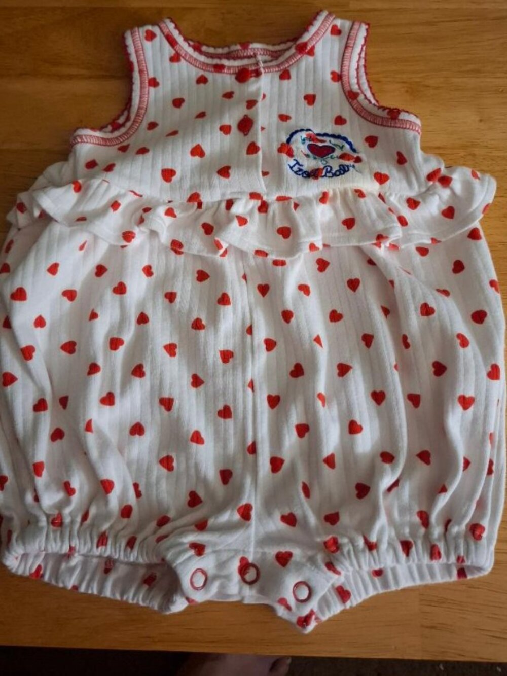 Vintage IZOD Baby White Outfit with Red Hearts Size 24 Months